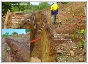 Yameriga Trench YMTR002 looking South showing vein orientation types