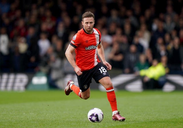 Jordan Clark in action for Luton