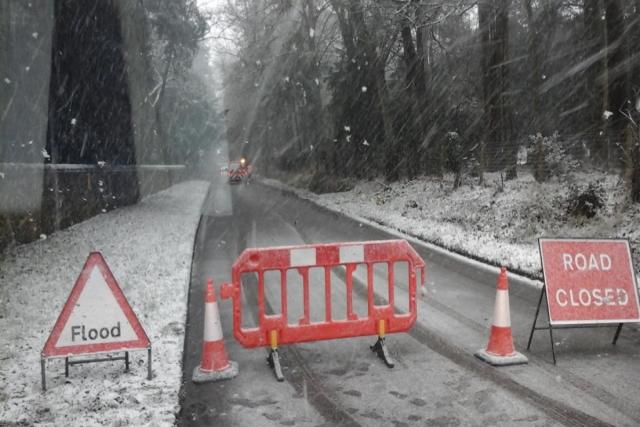 Emergency closure put in place as road flooded