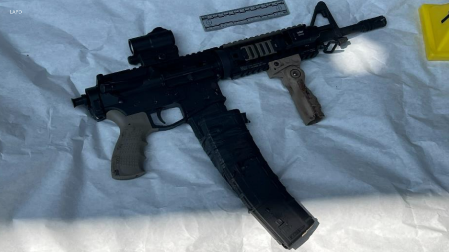 LAPD says Zeff Rocco was armed with this firearm when he had a standoff with authorities that resulted in an officer-involved shooting. The image was shared with KTLA on March 22, 2024. (LAPD)