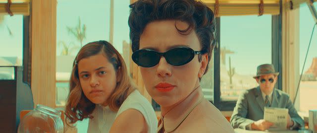 Courtesy of Pop. 87 Productions/Focus Features Grace Edwards and Scarlett Johansson in 'Asteroid City'