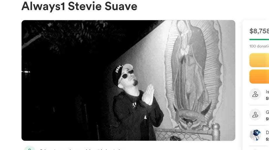 Steven Anthony Hernandez, 28, an aspiring musician known as "Stevie Suave," was killed by a suspected drunken driver on May 21 in far East El Paso. A GoFundMe page seen here collects donations to help his family pay for funeral expenses.