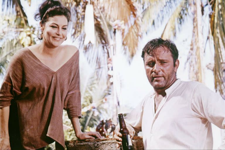 Ava Gardner y Richard Burton en La noche de la iguana