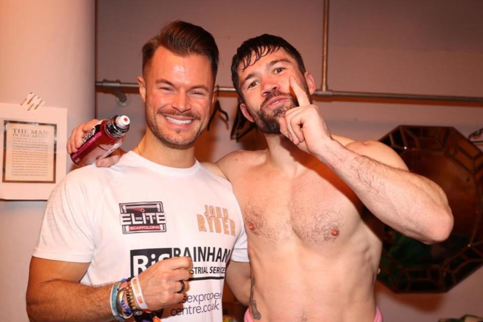 Lawrence with former world boxing champion John Ryder (Mark Robinson)