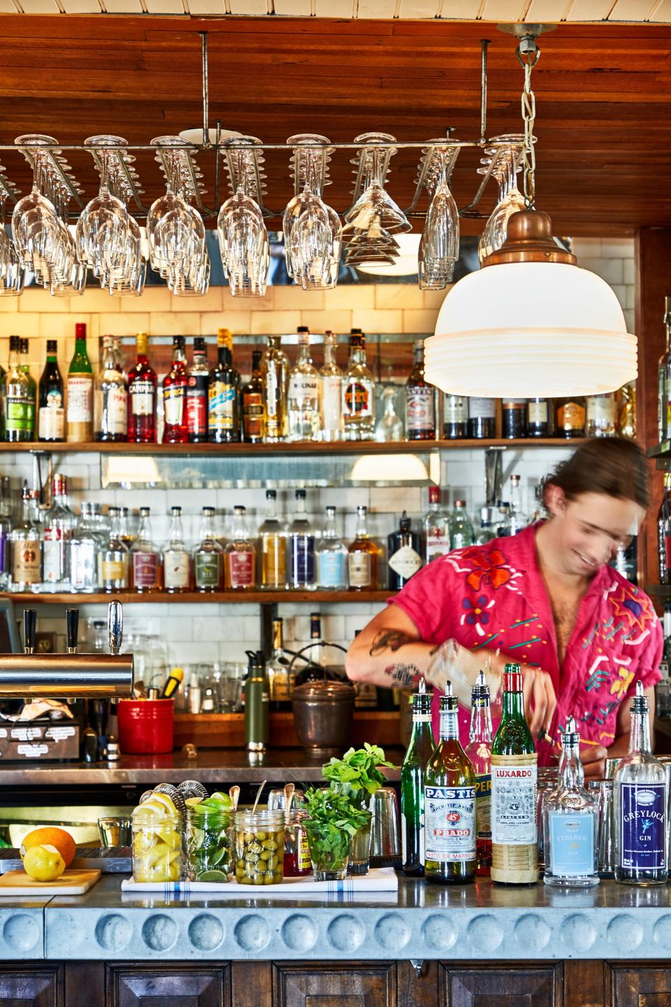 The bar at the Prairie Whale in Great Barrington