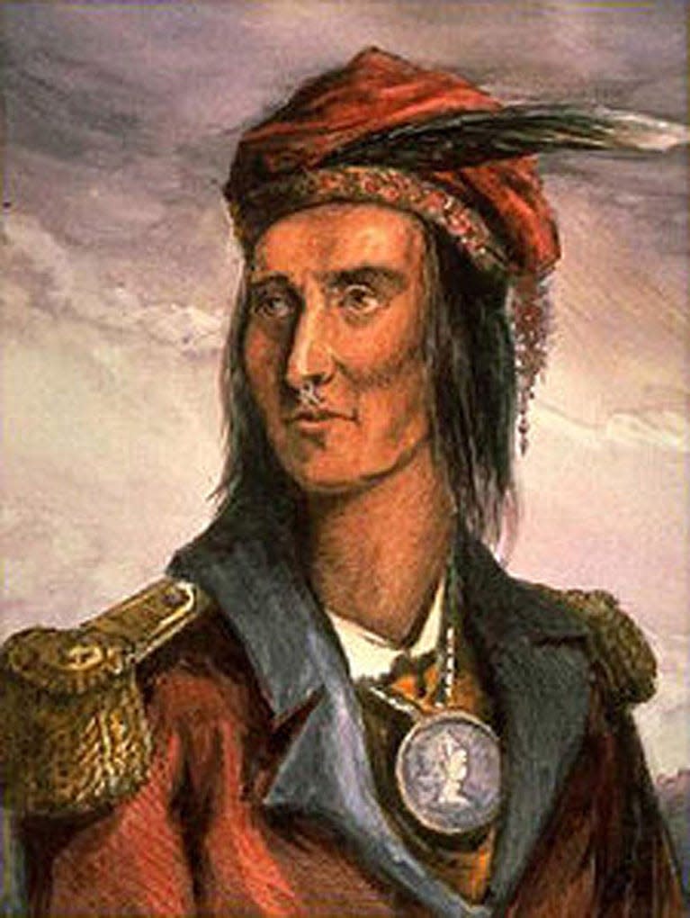 Native American Chief Tecumseh was killed at the Battle of Thames, on Oct. 5, 1813, near Chatham, Canada.