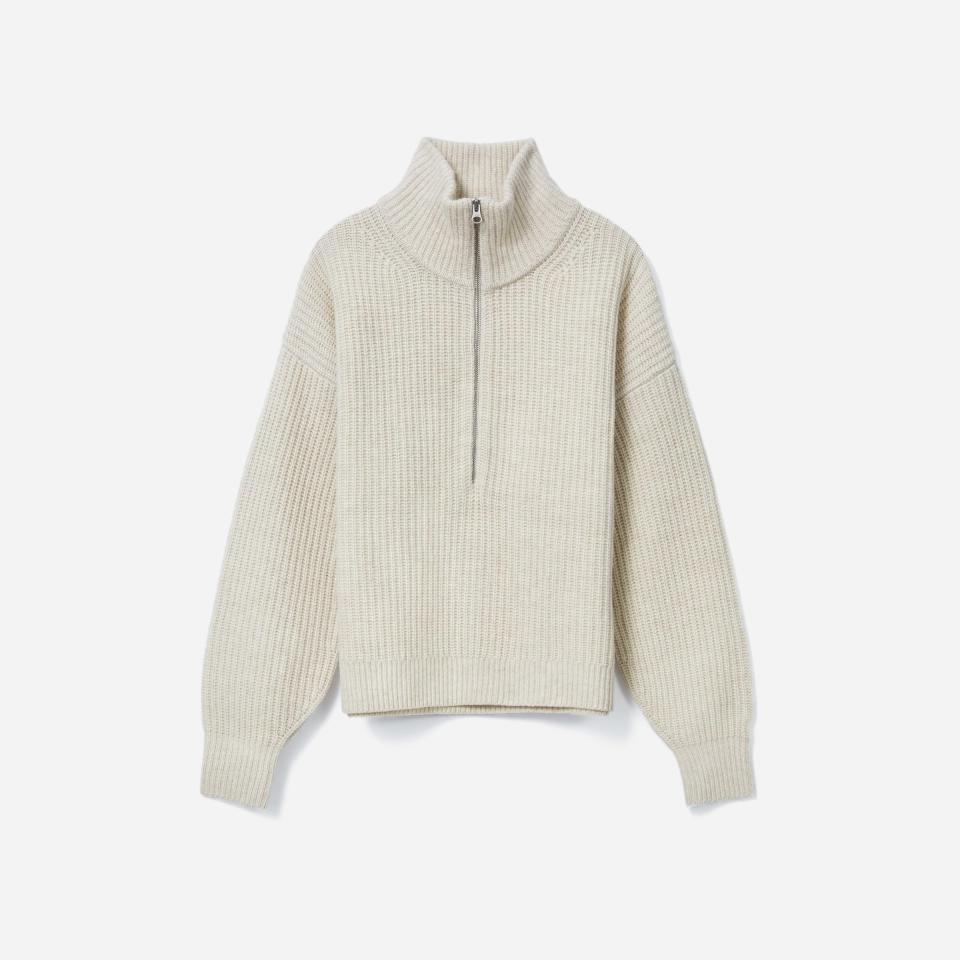 14) The Felted Merino Half-Zip Sweater