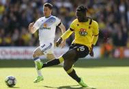 Britain Soccer Football - Watford v Sunderland - Premier League - Vicarage Road - 1/4/17 Watford's Isaac Success in action with Sunderland's Bryan Oviedo Action Images via Reuters / Matthew Childs Livepic