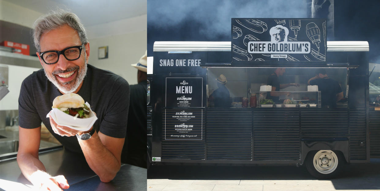 Jeff Goldblum is currently selling sausage out of a food truck, and what a time to be alive