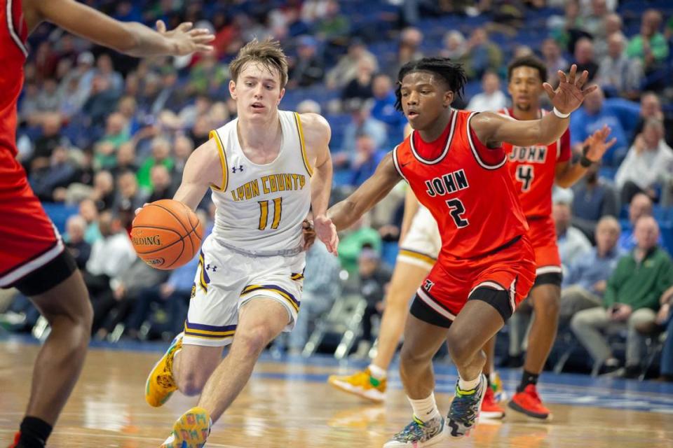 Lyon County guard Travis Perry led the school to its first Sweet Sixteen appearance in 71 years during the 2021-22 season. Perry was a planned participant in the now canceled Midwest Charity Classic all-star basketball game.