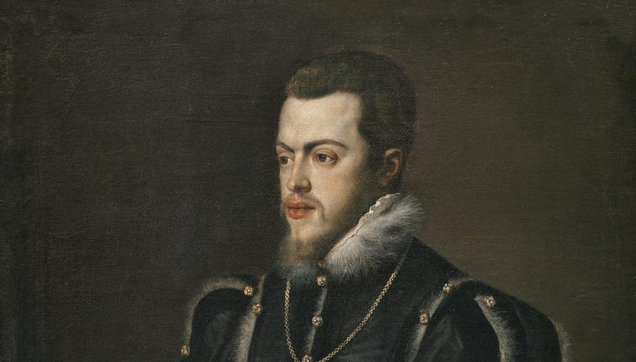 Retrato de Felipe II por Tiziano. <a href="https://commons.wikimedia.org/w/index.php?curid=7514474" rel="nofollow noopener" target="_blank" data-ylk="slk:Wikimedia Commons;elm:context_link;itc:0;sec:content-canvas" class="link ">Wikimedia Commons</a>