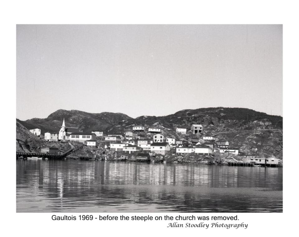 Gaultois is pictured in 1969, before the steeple on the church was removed.