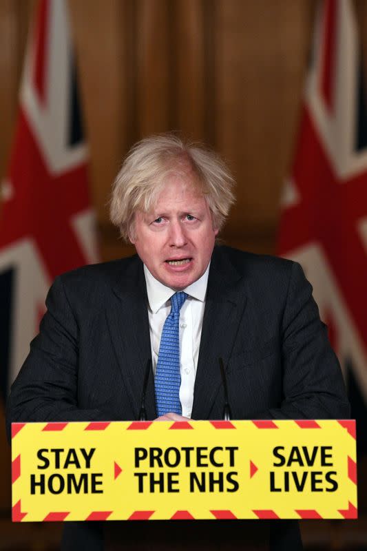 British PM Johnson holds coronavirus briefing at Downing Street, London