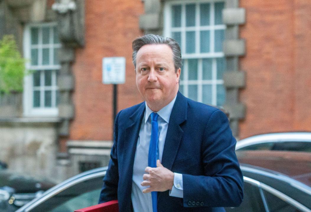 April 15, 2024, London, England, United Kingdom: Foreign Secretary DAVID CAMERON is seen in Westminster before appearing on breakfast shows in the wake of Irans attack on Israel. (Credit Image: © Tayfun Salci/ZUMA Press Wire) EDITORIAL USAGE ONLY! Not for Commercial USAGE!