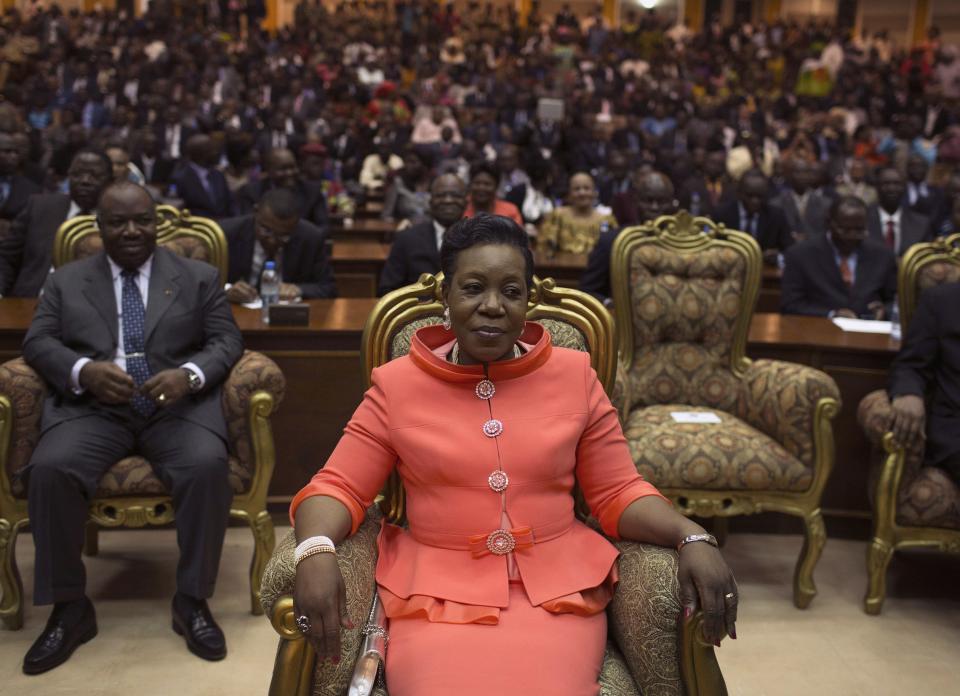 New parliamentary-elected interim President of the Central African Republic Samba-Panza sits prior to her swearing-in ceremony at the National Assembly in the capital Bangui