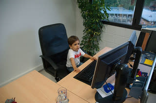 Little kid at computer