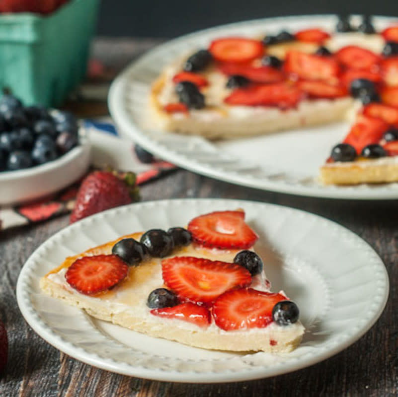 <p>My Life Cookbook</p><p>Fruit pizza is a delicious, low-carb Fourth of July classic!</p><p><strong>Get the recipe: <a href="https://mylifecookbook.com/fathead-fruit-pizza-low-carb-gluten-free/" rel="nofollow noopener" target="_blank" data-ylk="slk:Fat Head Fruit Pizza;elm:context_link;itc:0;sec:content-canvas" class="link ">Fat Head Fruit Pizza</a></strong></p>