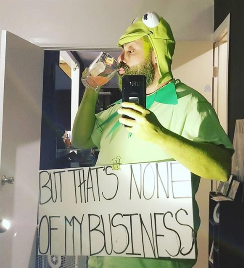 Every Halloween bash needs a Shady Kermit keeping it real amongst partygoers.