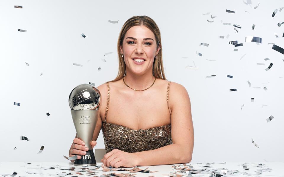 Mary Earps poses for a portrait after winning the Best FIFA Women's Goalkeeper 2022 award at The Best FIFA Football Awards 2022 on February 27, 2023 - Michael Regan/Getty Images