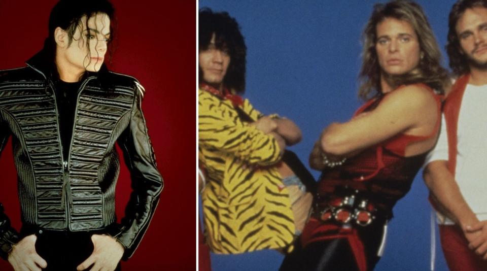 Eddie Van Halen, 2020 verstorbene Gitarren-Legende, kooperierte einst mit dem King of Pop: In Michael Jacksons "Beat It" (1982) ist sein charakteristischer Gitarrensound zu hören. Qunicy Jones, der Produzent des Albums "Thriller", hatte den Virtuosen engagiert - und weil Van Halen sich so freute, verzichtete er sogar auf seine Gage! (Bild: Sony Music / Warner)