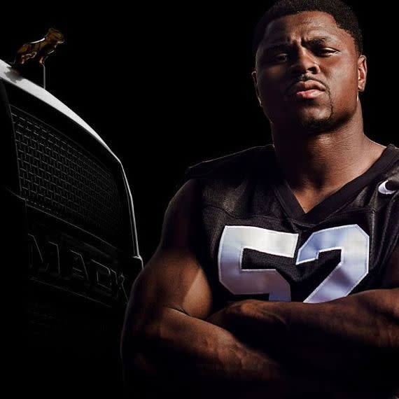 Natural fit: Oakland's Khalil Mack has a new endorsement deal with Mack Trucks. (AP)