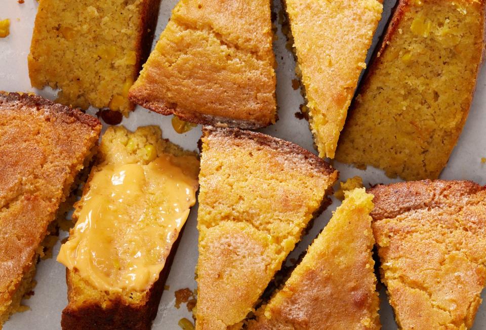 skillet cornbread with honey butter