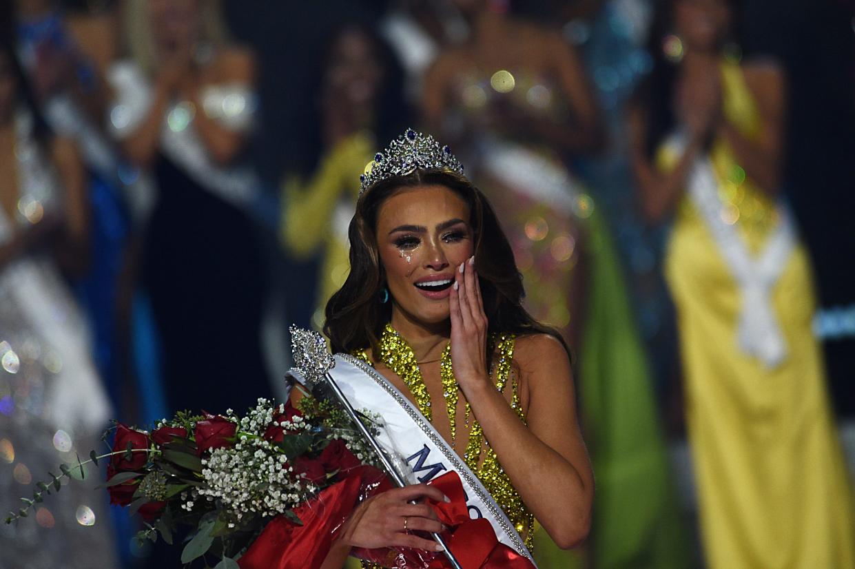 Utah’s Noelia Voigt, a former Nokomis resident and Pine View School student, is crowned Miss USA 2023 on Sept. 29 in Reno, Nevada.