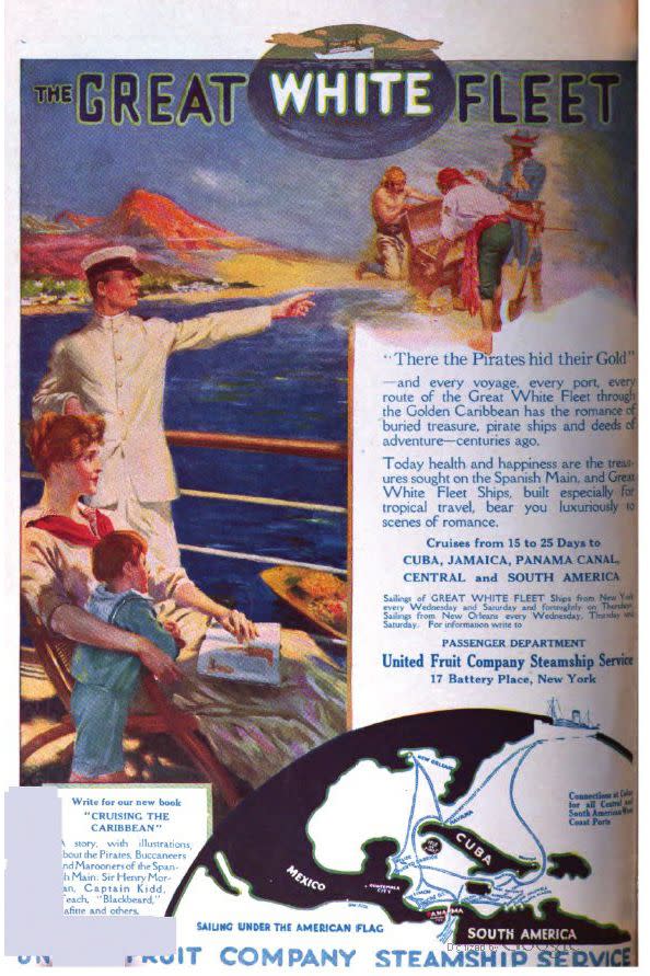 1916 advertisement for the United Fruit Company Steamship Service