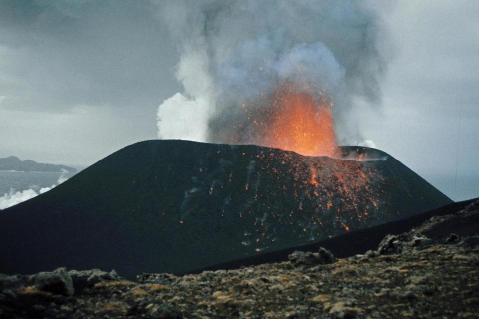 Eldfell Volcano, Heimaey, Westmann Isles, Iceland, 1973 (Rex Features)