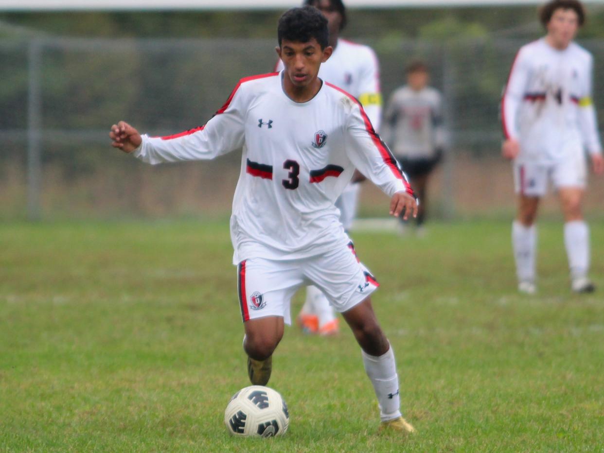 Durfee's Selvin Marquez controls the ball during a non-league match against Dighton-Rehoboth.