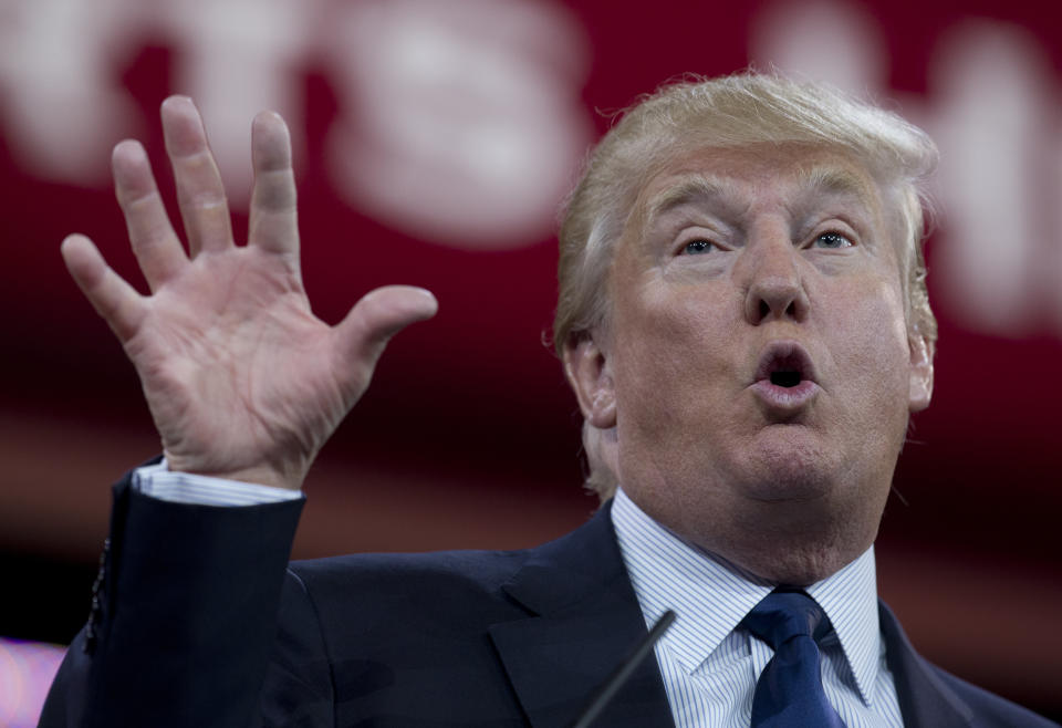 Donald Trump speaks during the 2015 Conservative Political Action Conference (CPAC) in National Harbor, Md. (Photo: Carolyn Kaster/AP)