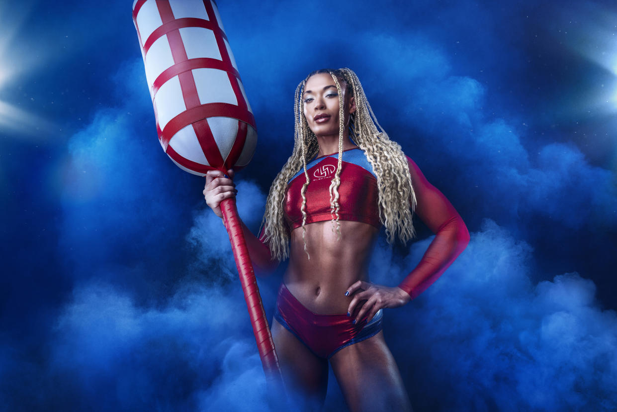 Jade Packer is Electro | Gladiators. (BBC)