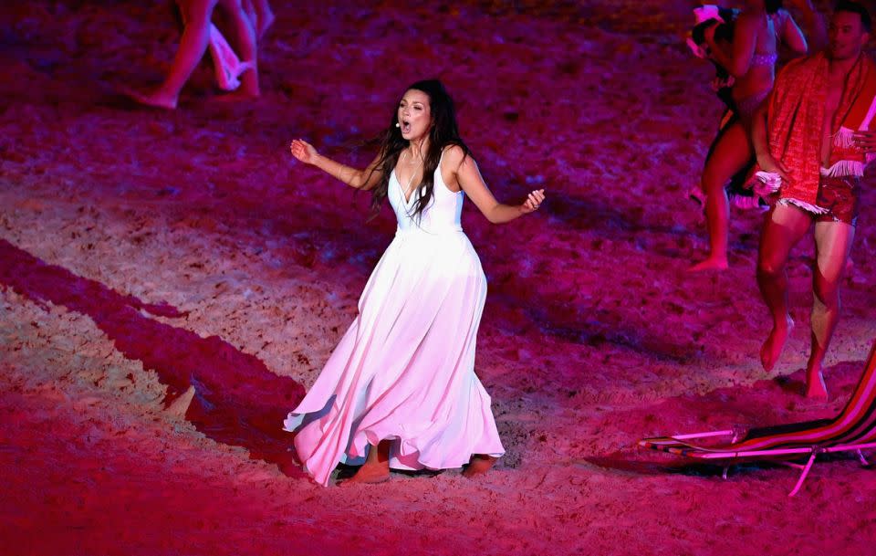 Some fans were confused by Ricki-Lee Coulter's performance at the 2018 Commonwealth Games Opening Ceremony. Source: Getty