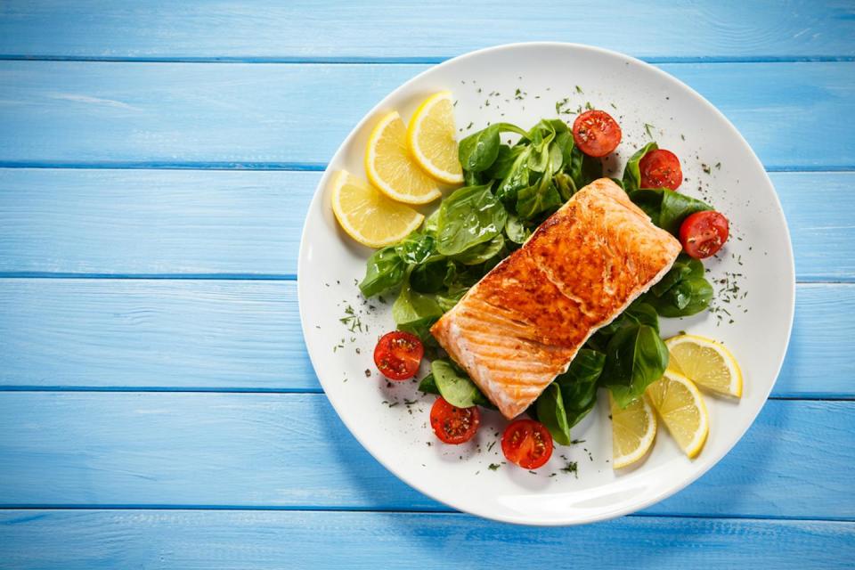 A diet rich in plant food and seafood might help your brain, but how do you turn that into space food that will go the distance? <a href="https://www.shutterstock.com/image-photo/grilled-salmon-vegetables-366852431" rel="nofollow noopener" target="_blank" data-ylk="slk:Jacek Chabraszewski/Shutterstock;elm:context_link;itc:0;sec:content-canvas" class="link ">Jacek Chabraszewski/Shutterstock</a>