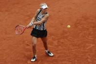 Tennis - French Open - Roland Garros - Angelique Kerber of Germany vs Kiki Bertens of the Netherlands - Paris, France - 24/05/16. Angelique Kerber prepares to return the ball. REUTERS/Benoit Tessier