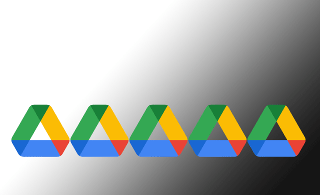  Google Drive logo over gradient from light to dark. 