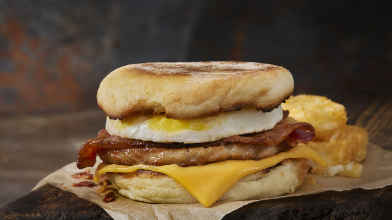 Bad egg fast food breakfast sandwich