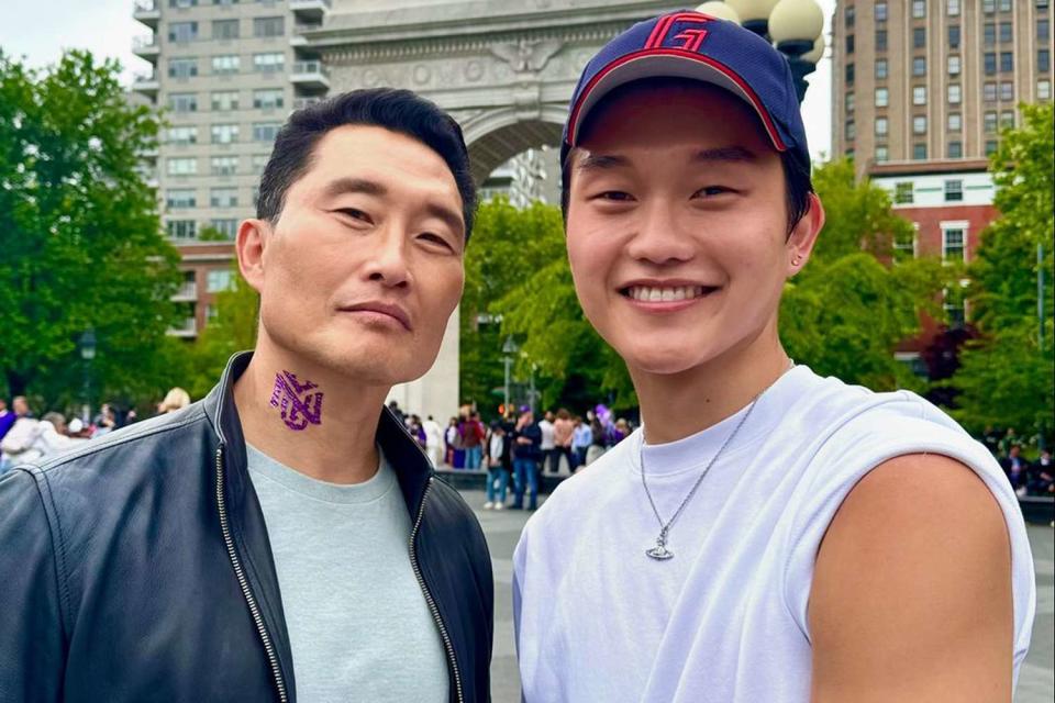 <p>Daniel Dae Kim/Instagram</p> Daniel Dae Kim (left) and his son Jackson