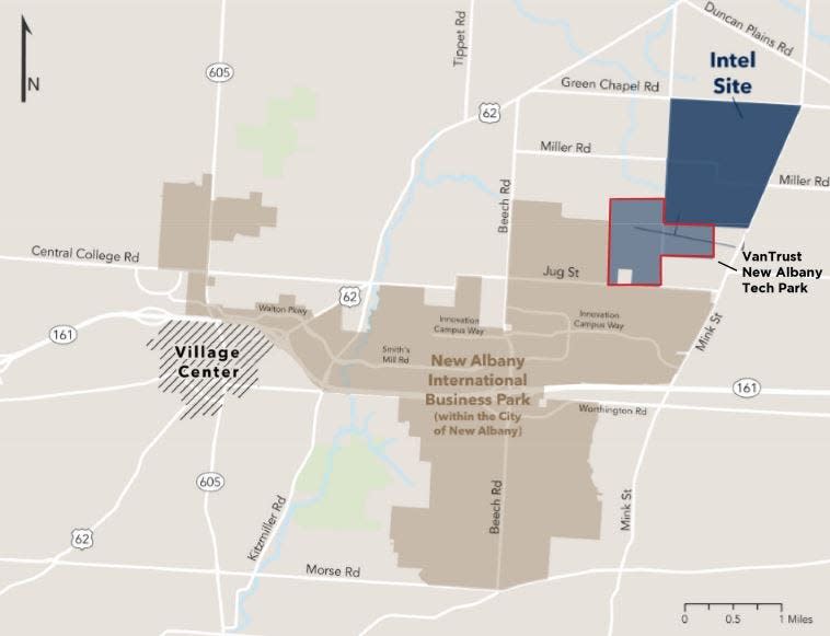 VanTrust Real Estate will develop 500 acres south of the Intel site in New Albany