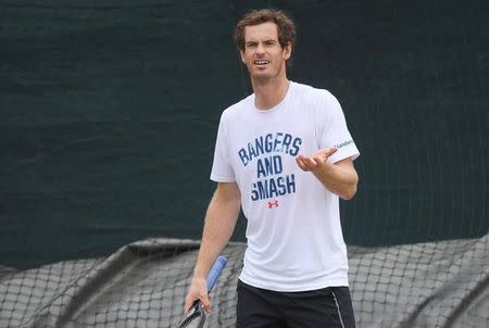 Tennis - Wimbledon - London, Britain - July 11, 2017 Great Britain's Andy Murray during a practice session REUTERS/Toby Melville