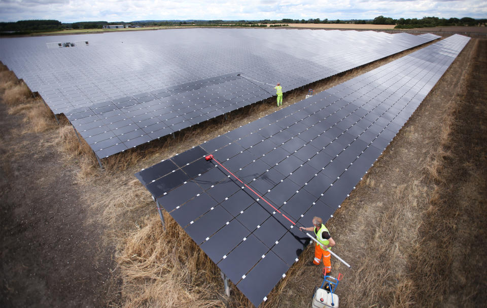 The growth of solar and wind farms has seen less demand on the National Grid for electricity (Peter Macdiarmid/Getty Images)