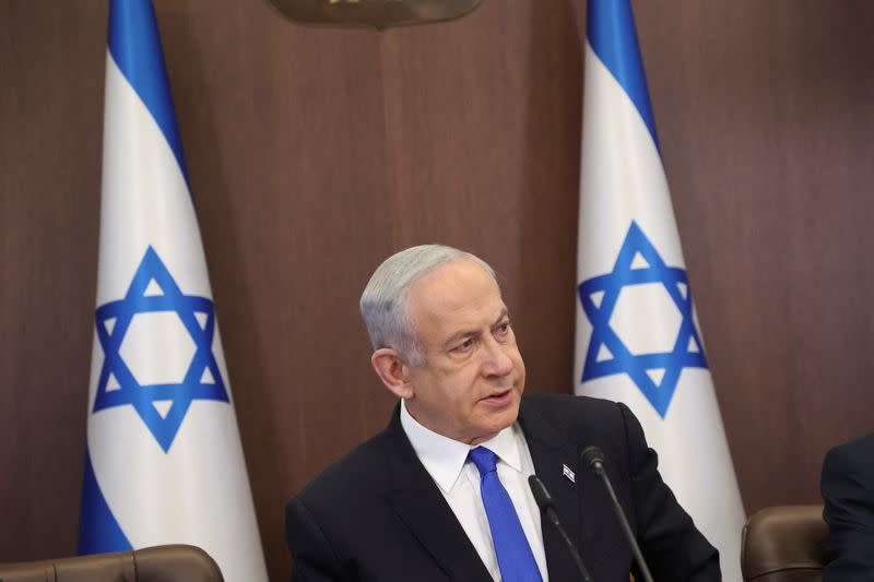 Weekly cabinet meeting at the Prime Minister's office in Jerusalem