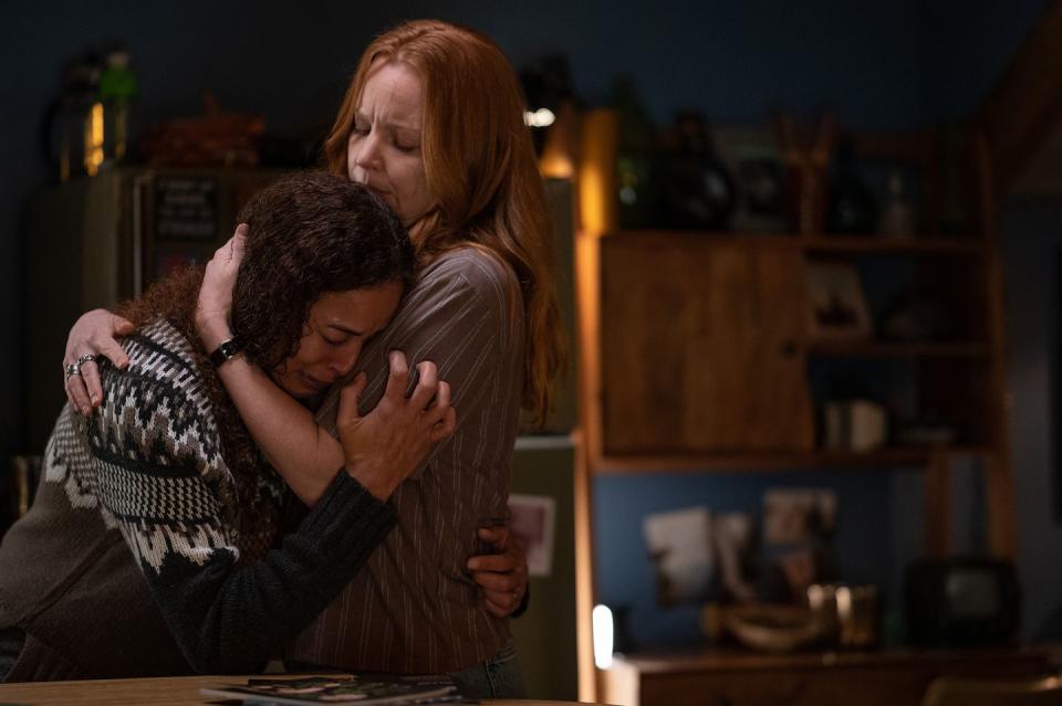 tawny cypress as taissa and lauren ambrose as van in yellowjackets