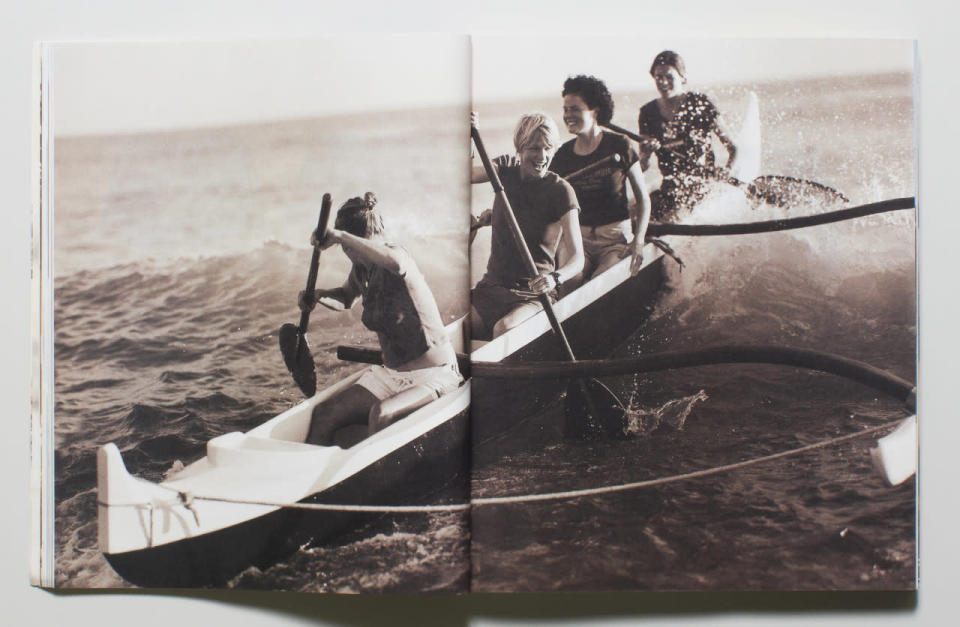 Models kayak in an “A&F Quarterly” from 1999.