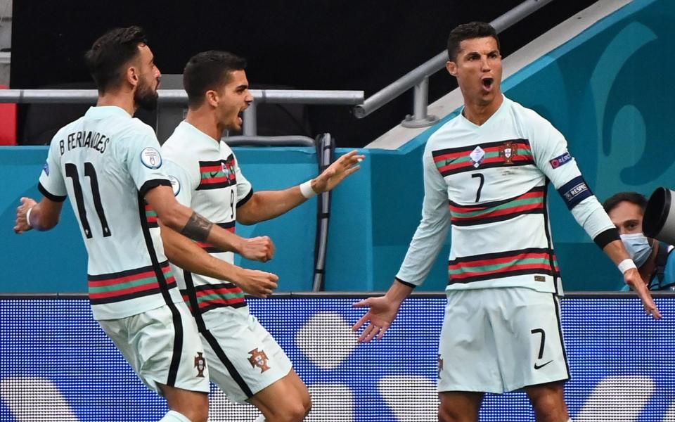 Cristiano Ronaldo celebrates. - REUTERS