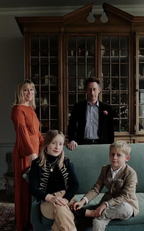 Will Fisher and Charlotte Freemantle at home with their children, Eliza and Monty - Credit: Michael Sinclair