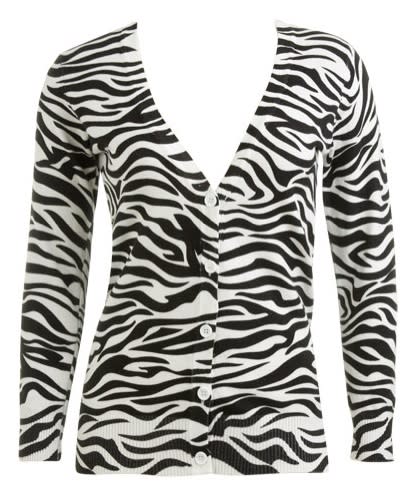 Zebra print adds zest to an otherwise ordinary outfit.