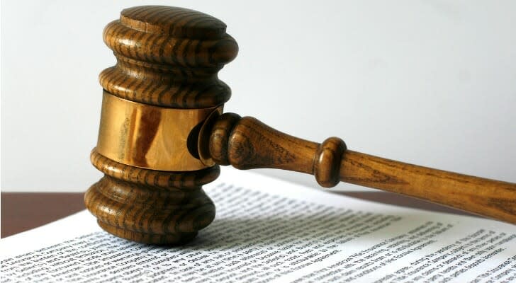 Gavel on document