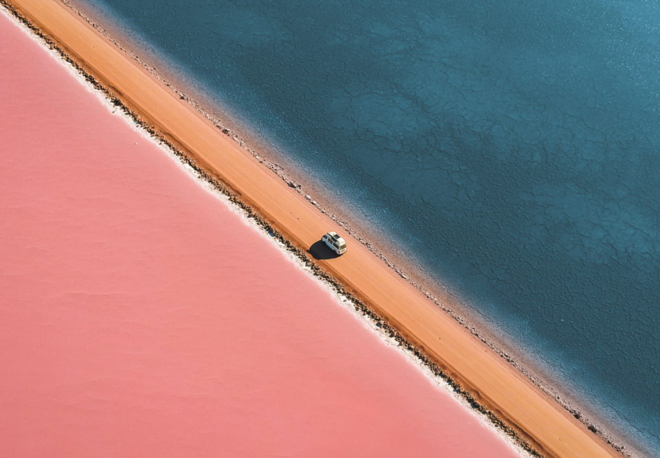 Lake MacDonnell turns pink. Photo: Supplied/Lyndon O'Keefe