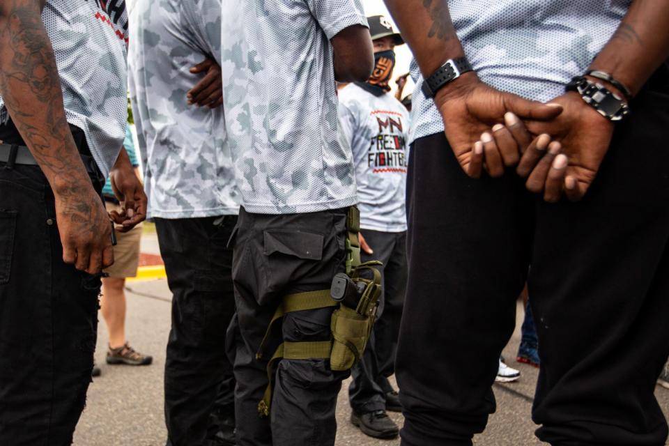 Members of the Minnesota Freedom Fighters gather for a community event.